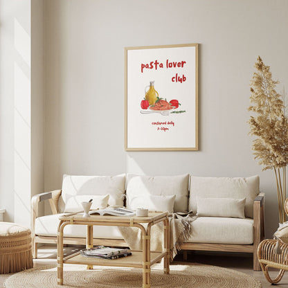 Wes Co Gallery Poster Pasta Lover's Club 12 x 16" Home Goods - Coffee  Art Print