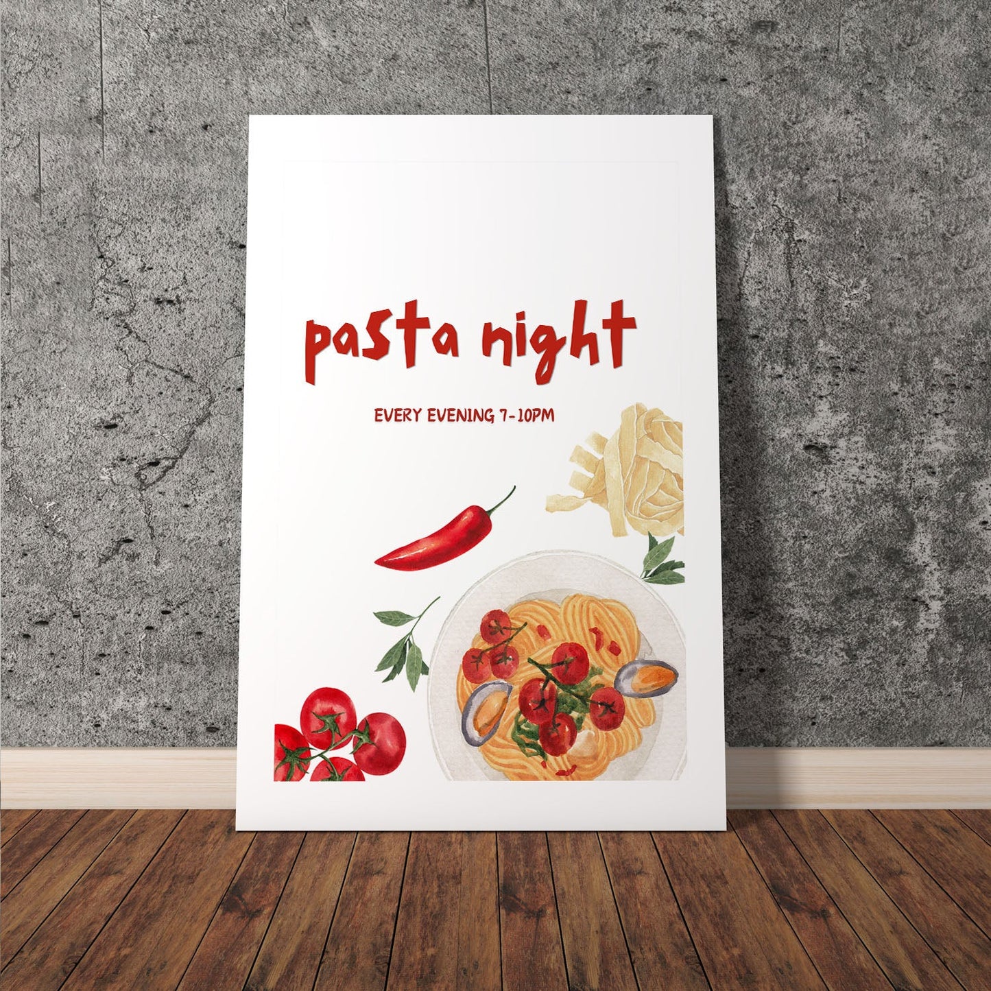 Wes Co Gallery Poster Cozy Pasta Night 11 x 17" Home Goods - Coffee  Art Print