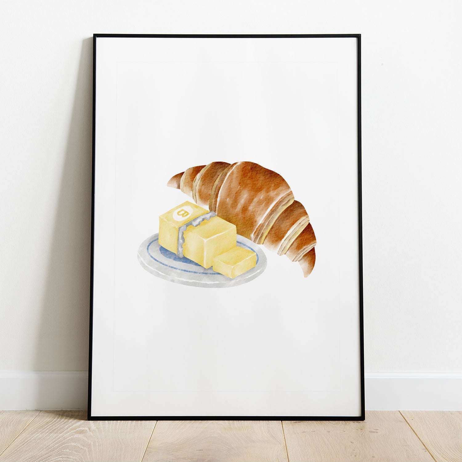 Wes Co Gallery Poster Croissant & Butter Bliss 8 x 10" Home Goods - Coffee  Art Print