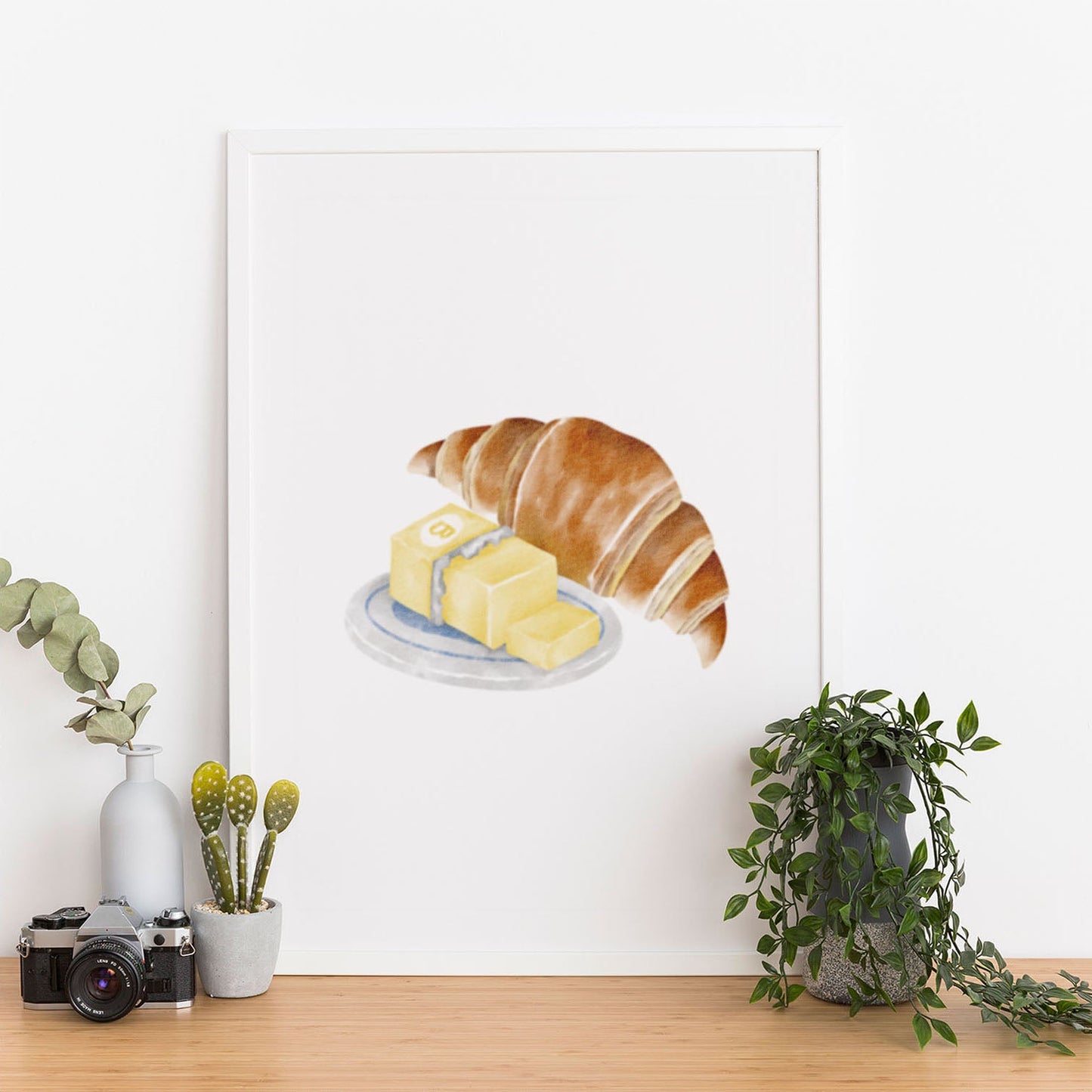 Wes Co Gallery Poster Croissant & Butter Bliss 12 x 16" Home Goods - Coffee  Art Print