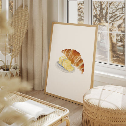 Wes Co Gallery Poster Croissant & Butter Bliss 11 x 17" Home Goods - Coffee  Art Print