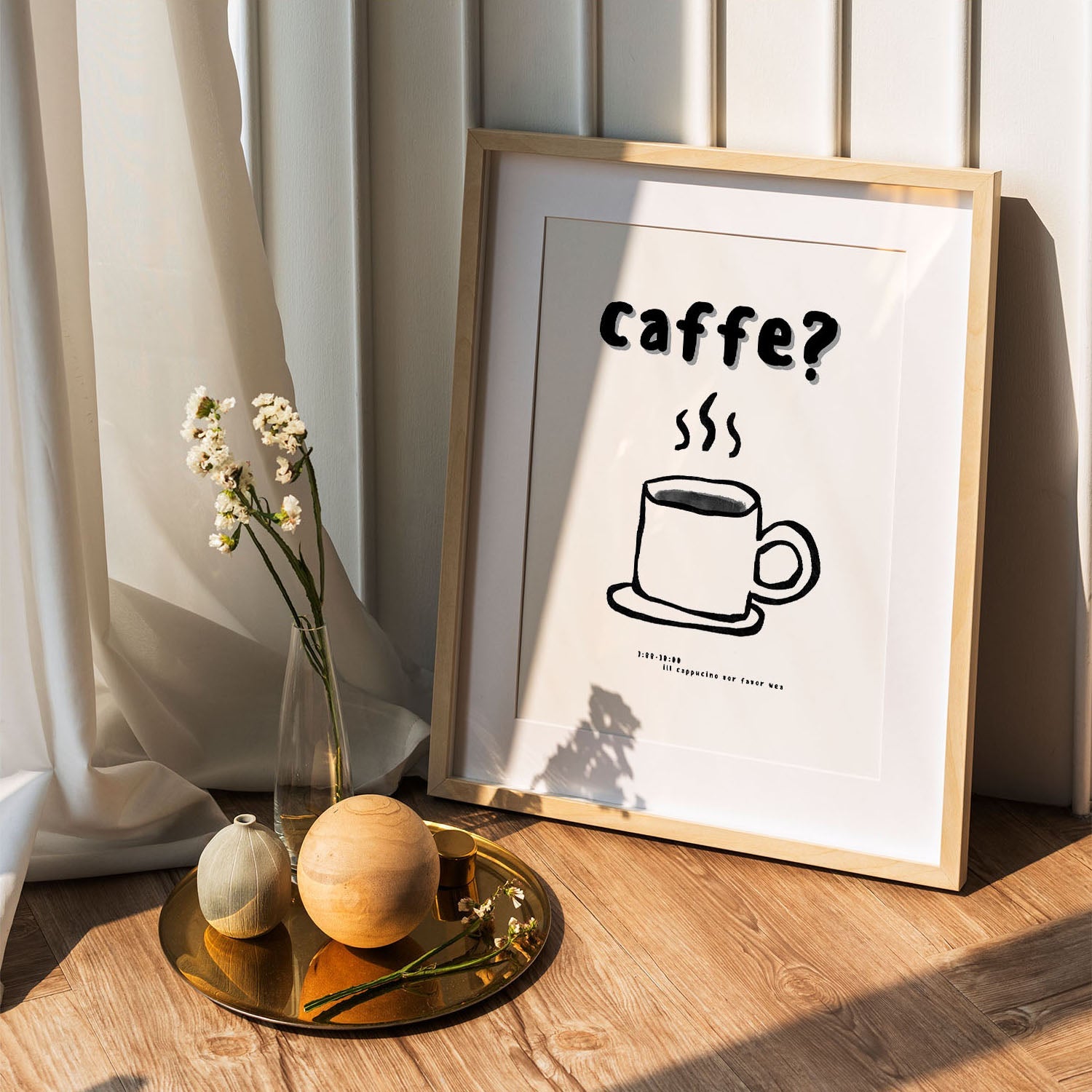 Wes Co Gallery Poster Morning Coffee Call 5 x 7" Home Goods - Coffee  Art Print