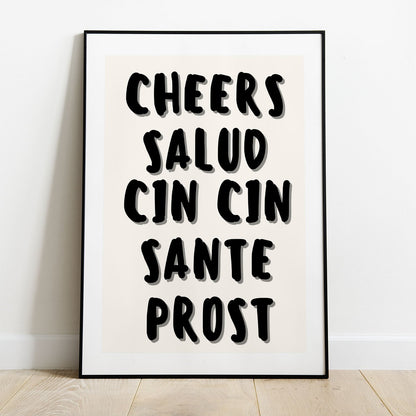 Wes Co Gallery Poster Global Cheers 8 x 10" Home Goods - Coffee  Art Print