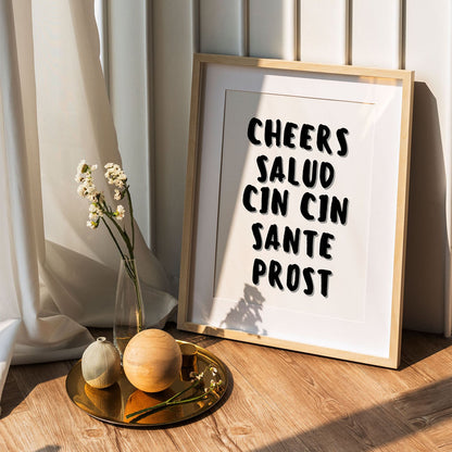 Wes Co Gallery Poster Global Cheers 5 x 7" Home Goods - Coffee  Art Print