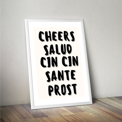 Wes Co Gallery Poster Global Cheers 16 x 20" Home Goods - Coffee  Art Print