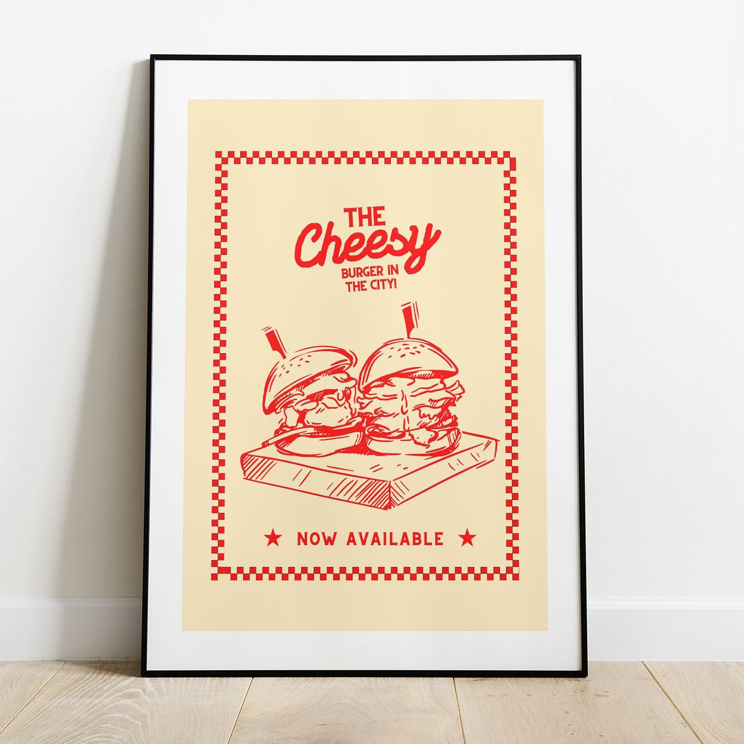 Wes Co Gallery Poster The Cheesy Burger 8 x 10" Home Goods - Coffee  Art Print