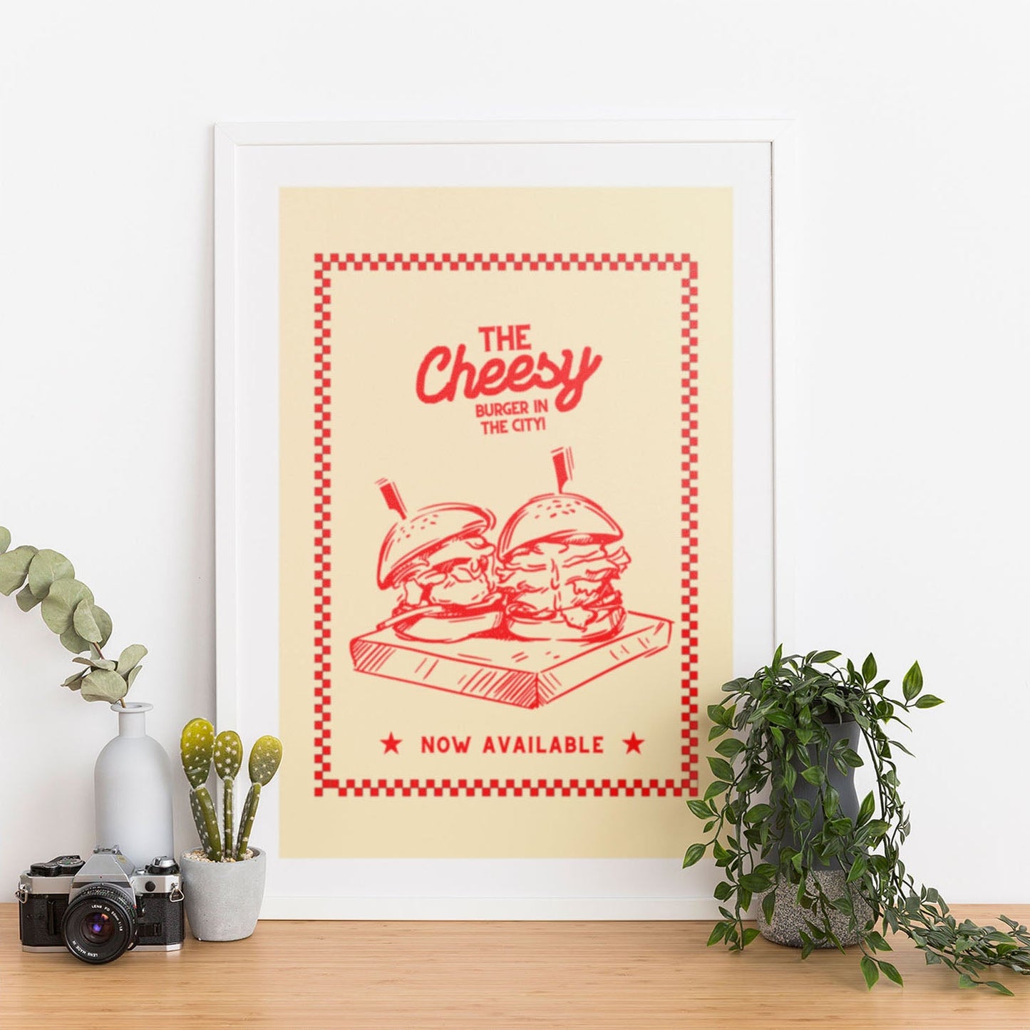 Wes Co Gallery Poster The Cheesy Burger 12 x 16" Home Goods - Coffee  Art Print