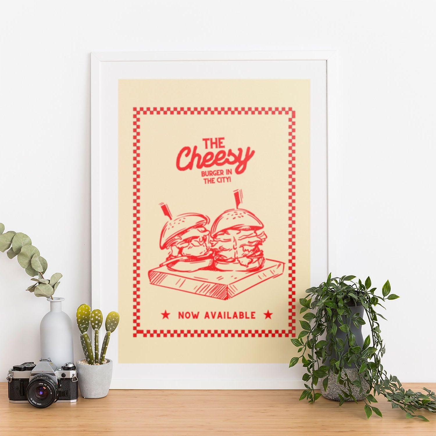 Wes Co Gallery Poster The Cheesy Burger 12 x 16" Home Goods - Coffee  Art Print