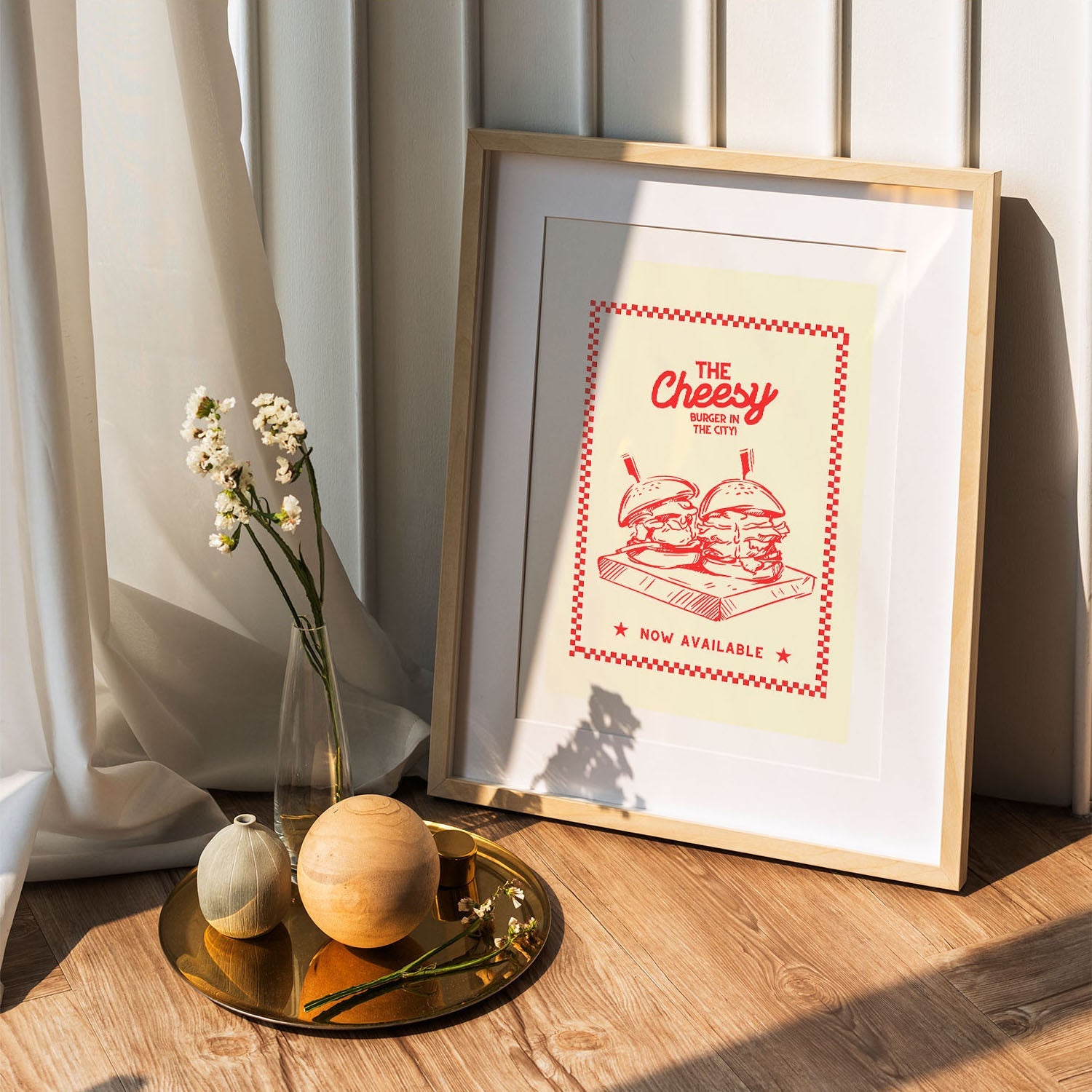 Wes Co Gallery Poster The Cheesy Burger 5 x 7" Home Goods - Coffee  Art Print