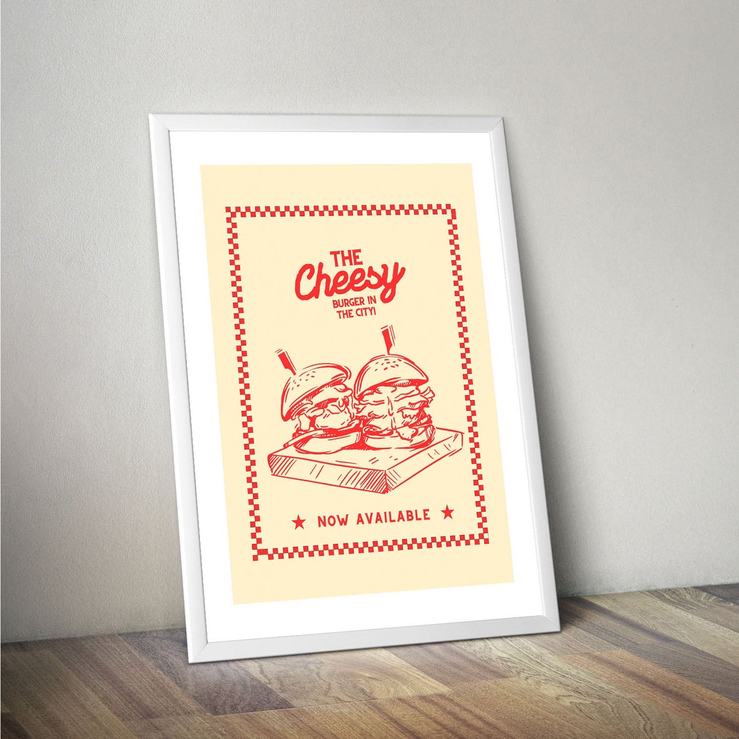 Wes Co Gallery Poster The Cheesy Burger 16 x 20" Home Goods - Coffee  Art Print