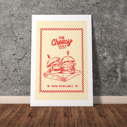 Wes Co Gallery Poster The Cheesy Burger 11 x 17" Home Goods - Coffee  Art Print