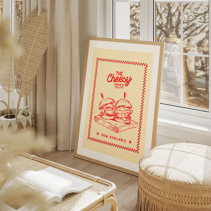 Wes Co Gallery Poster The Cheesy Burger 11 x 17" Home Goods - Coffee  Art Print