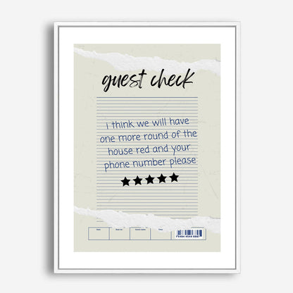 Wes Co Gallery Poster Guest Check - One More Round 5 x 7" Home Goods - Coffee  Art Print