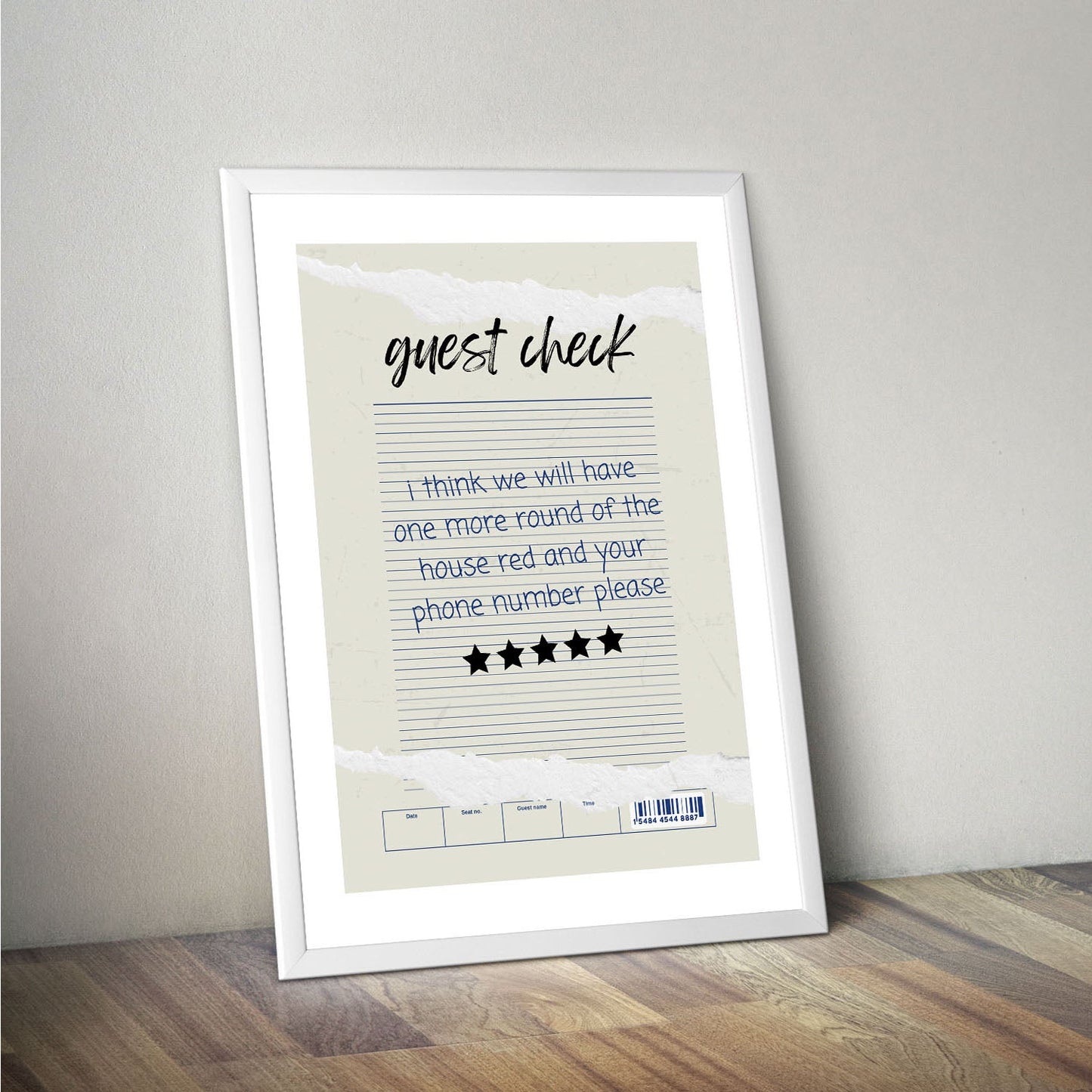 Wes Co Gallery Poster Guest Check - One More Round 16 x 20" Home Goods - Coffee  Art Print