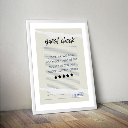 Wes Co Gallery Poster Guest Check - One More Round 16 x 20" Home Goods - Coffee  Art Print