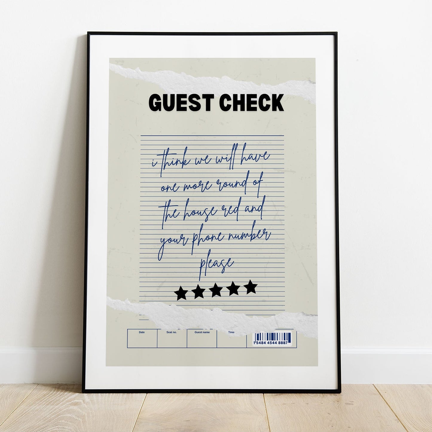 Wes Co Gallery Poster Guest Check - Another Round 8 x 10" Home Goods - Coffee  Art Print