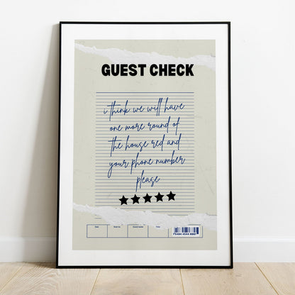 Wes Co Gallery Poster Guest Check - Another Round 8 x 10" Home Goods - Coffee  Art Print