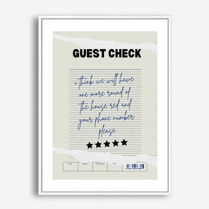 Wes Co Gallery Poster Guest Check - Another Round 5 x 7" Home Goods - Coffee  Art Print