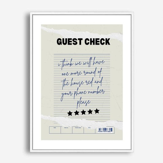 Wes Co Gallery Poster Guest Check - Another Round 5 x 7" Home Goods - Coffee  Art Print