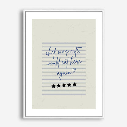 Wes Co Gallery Poster Guest Check - Chef Approved 5 x 7" Home Goods - Coffee  Art Print