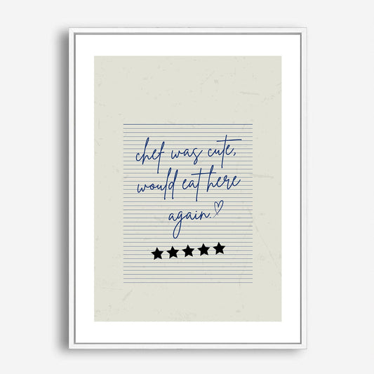 Wes Co Gallery Poster Guest Check - Chef Approved 5 x 7" Home Goods - Coffee  Art Print