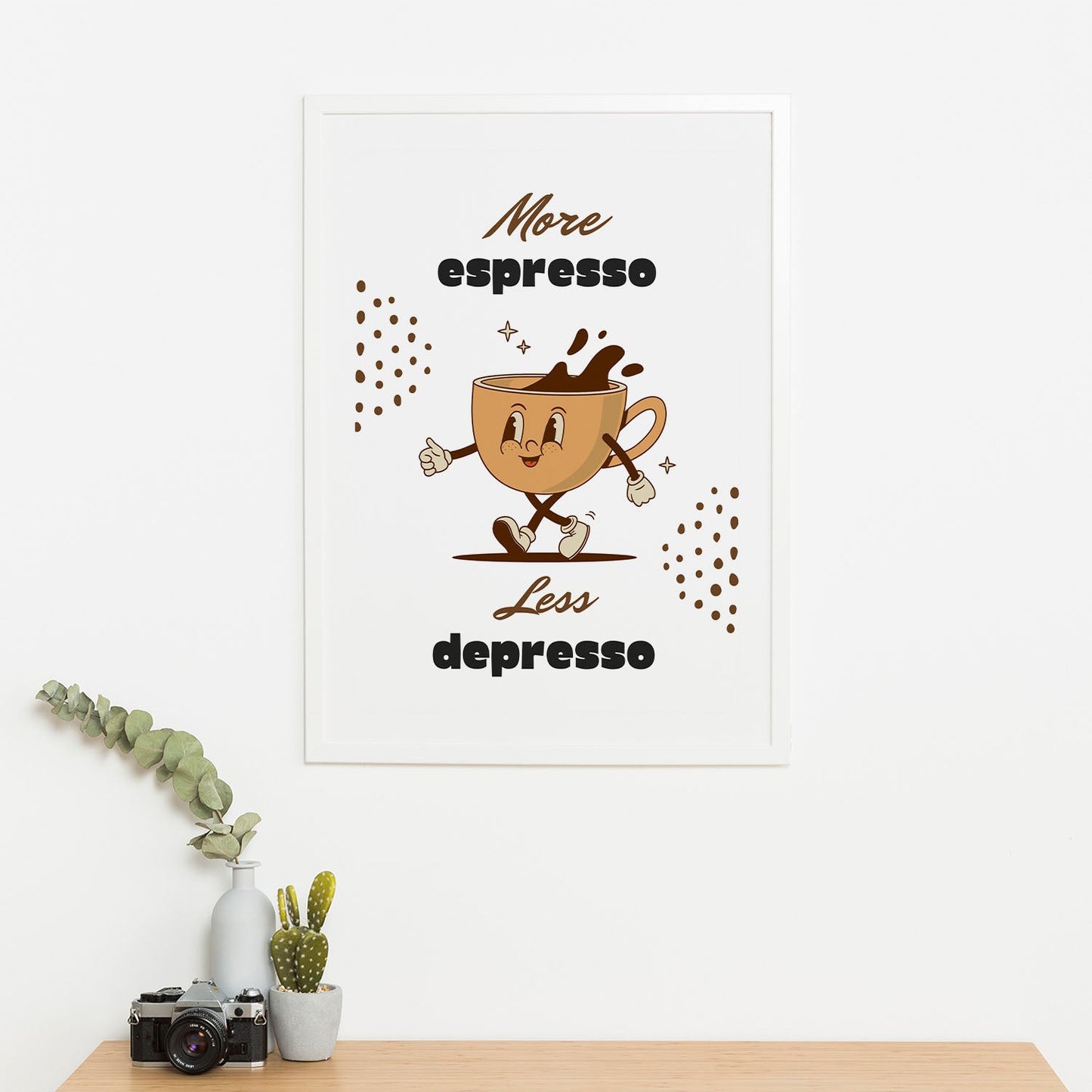 Wes Co Gallery Poster Energetic Espresso Motivational Coffee 16 x 20" Home Goods - Coffee  Art Print