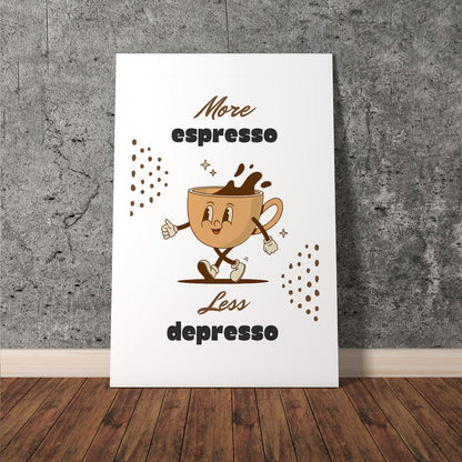 Wes Co Gallery Poster Energetic Espresso Motivational Coffee 11 x 17" Home Goods - Coffee  Art Print