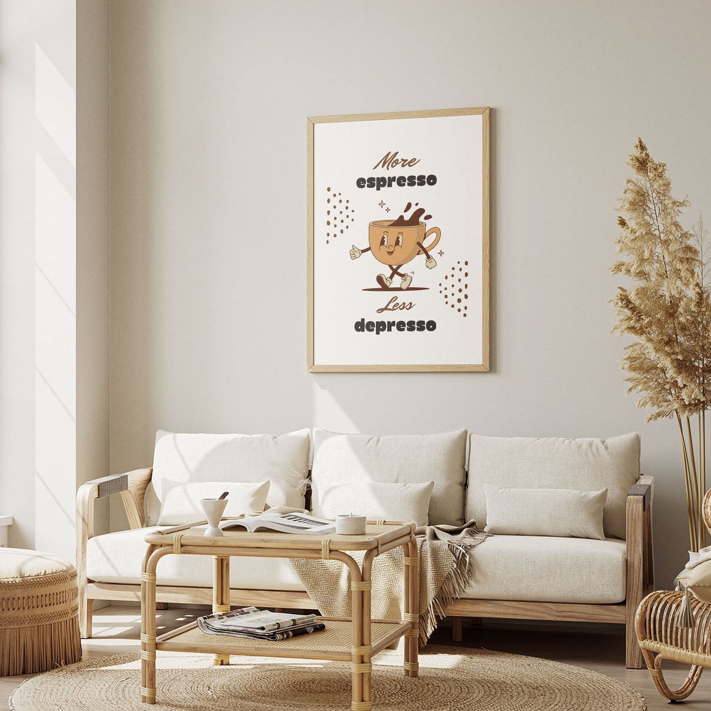 Wes Co Gallery Poster Energetic Espresso Motivational Coffee 12 x 16" Home Goods - Coffee  Art Print