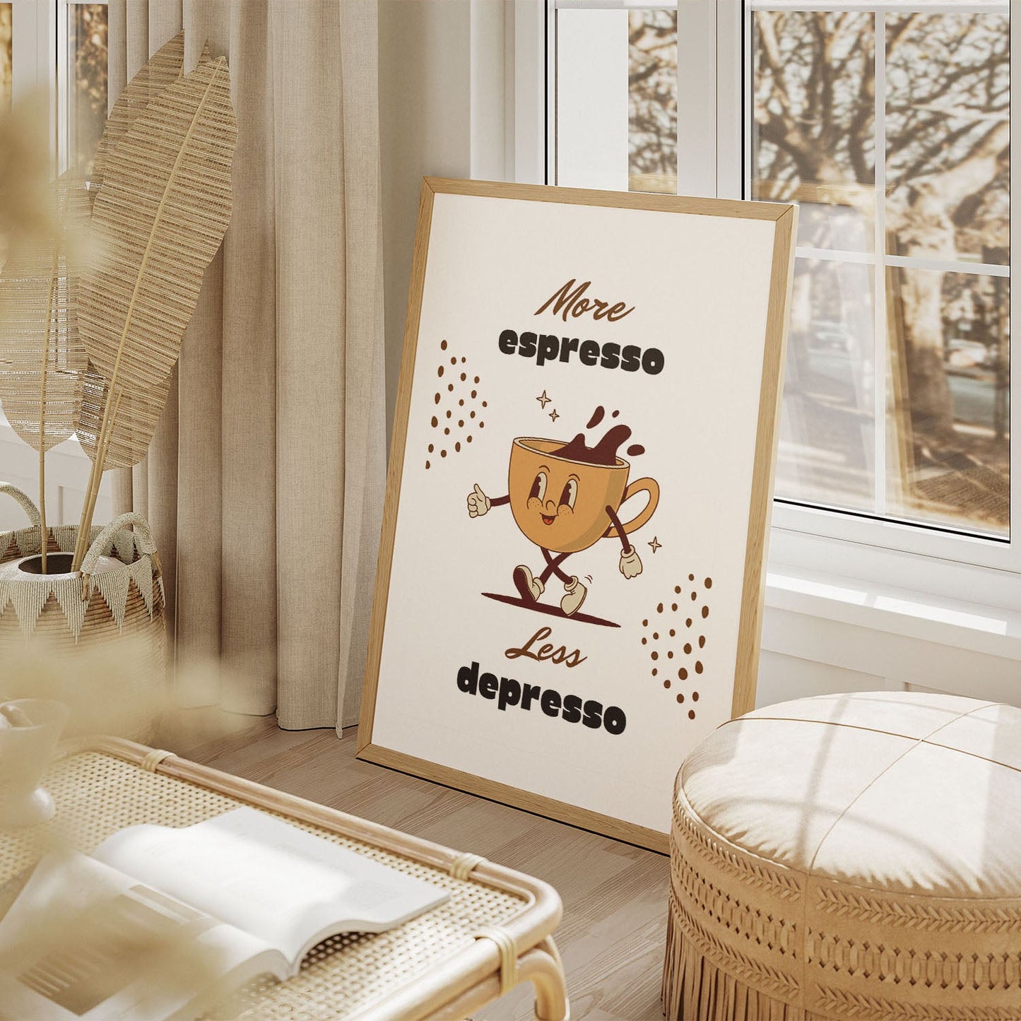 Wes Co Gallery Poster Energetic Espresso Motivational Coffee 11 x 17" Home Goods - Coffee  Art Print