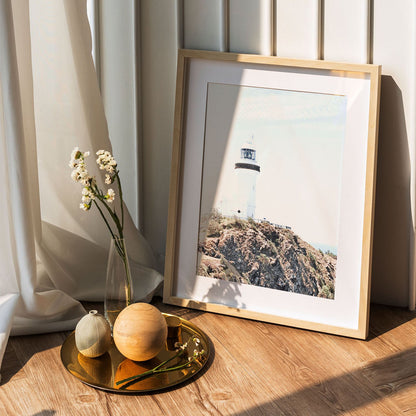 Wes Co Gallery Poster Byron Bay Cliffside Lighthouse 5 x 7" Home Goods - Nature  Art Print