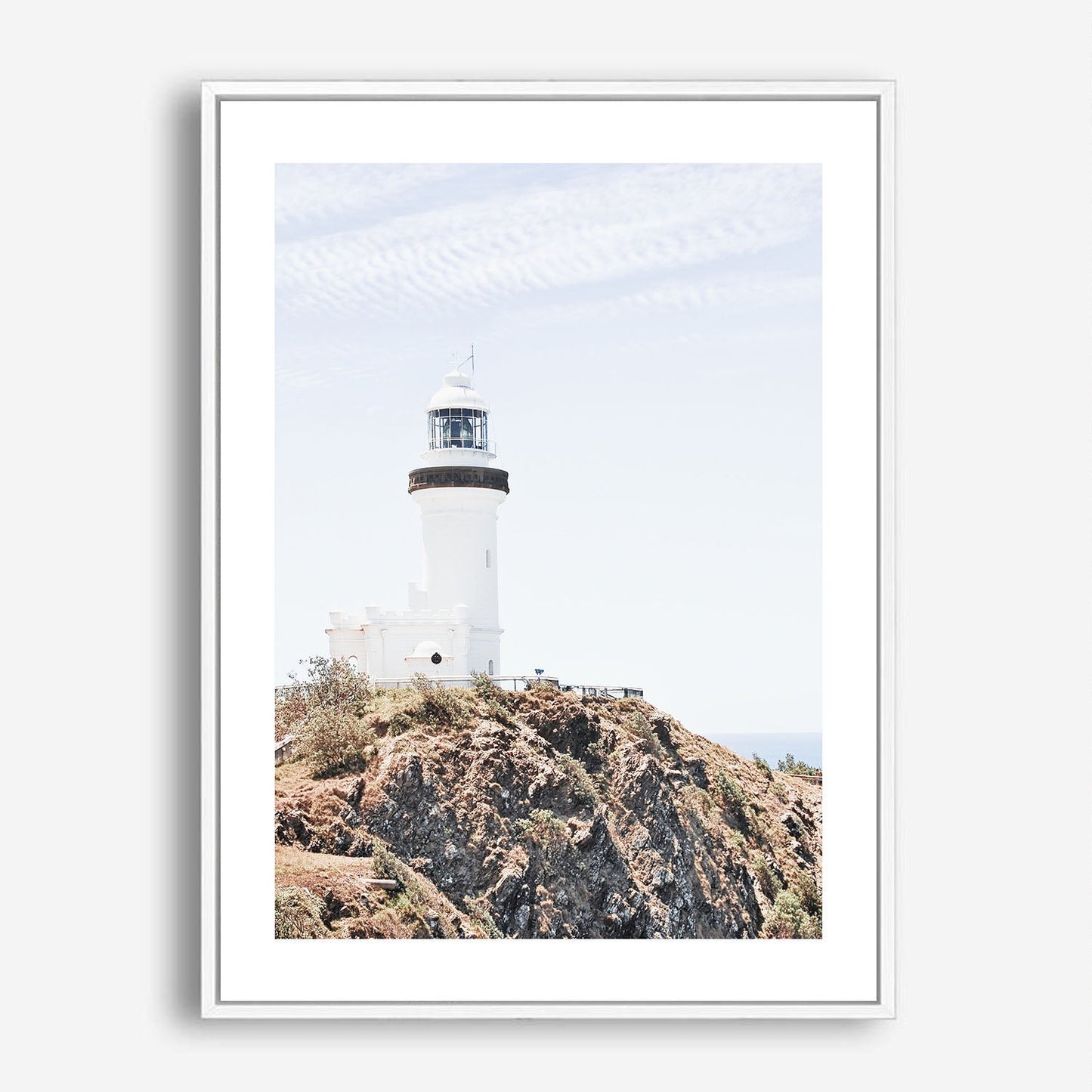 Wes Co Gallery Poster Byron Bay Cliffside Lighthouse 5 x 7" Home Goods - Nature  Art Print