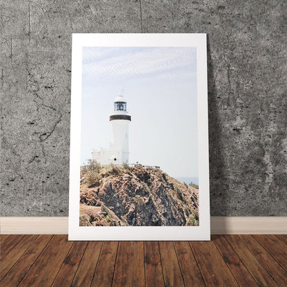 Wes Co Gallery Poster Byron Bay Cliffside Lighthouse 8 x 10" Home Goods - Nature  Art Print