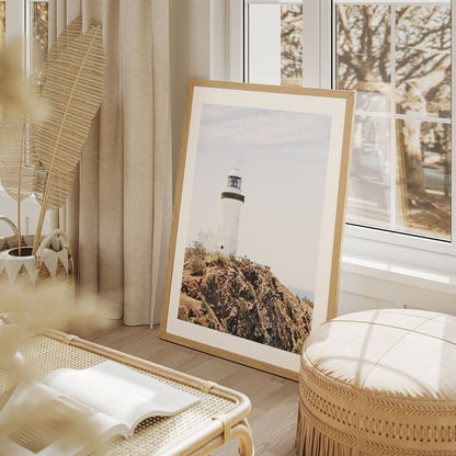 Wes Co Gallery Poster Byron Bay Cliffside Lighthouse 8 x 10" Home Goods - Nature  Art Print