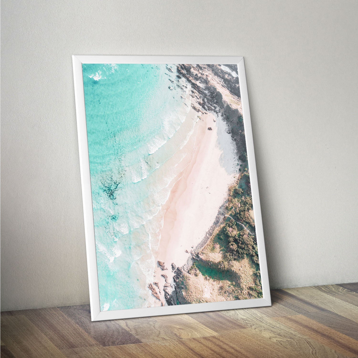 Wes Co Gallery Poster Aerial Pristine Beach 11 x 17" Home Goods - Nature  Art Print