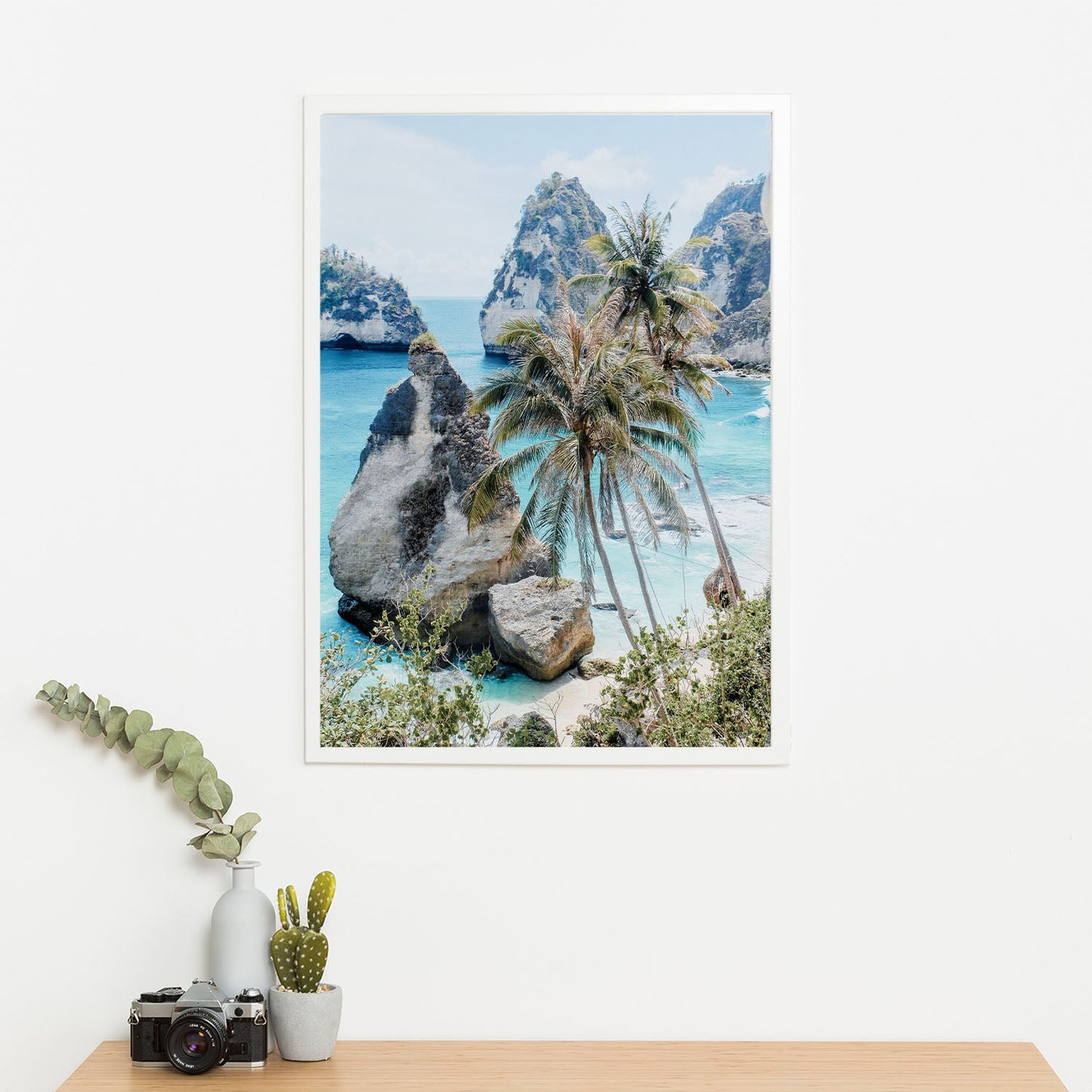 Wes Co Gallery Poster Tropical Oasis with Rock Islands 11 x 17" Home Goods - Nature  Art Print