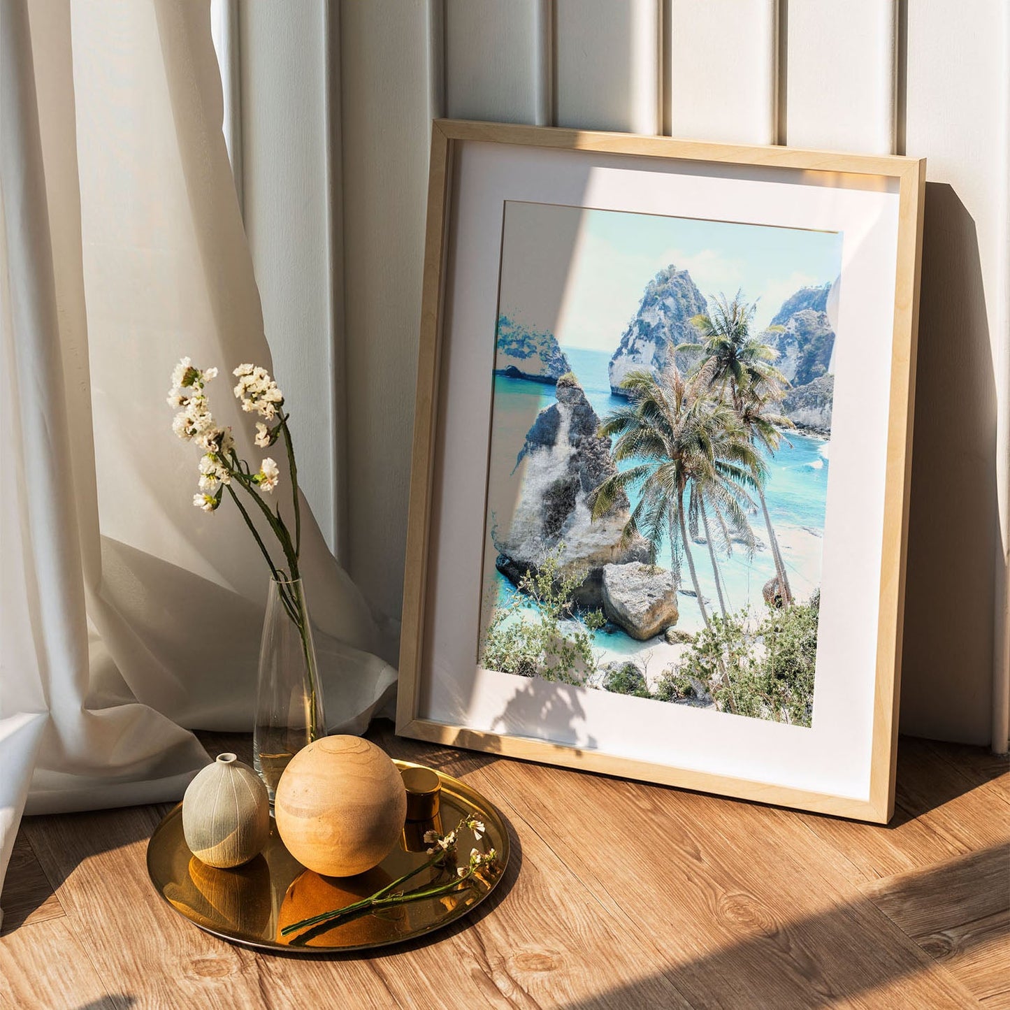 Wes Co Gallery Poster Tropical Oasis with Rock Islands 5 x 7" Home Goods - Nature  Art Print