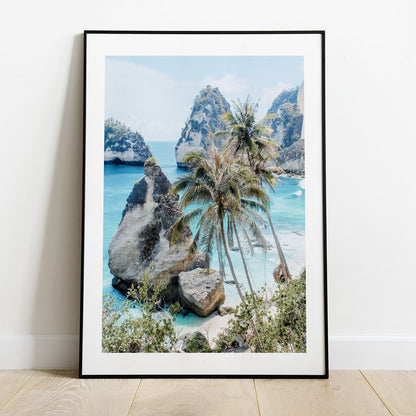 Wes Co Gallery Poster Tropical Oasis with Rock Islands 5 x 7" Home Goods - Nature  Art Print