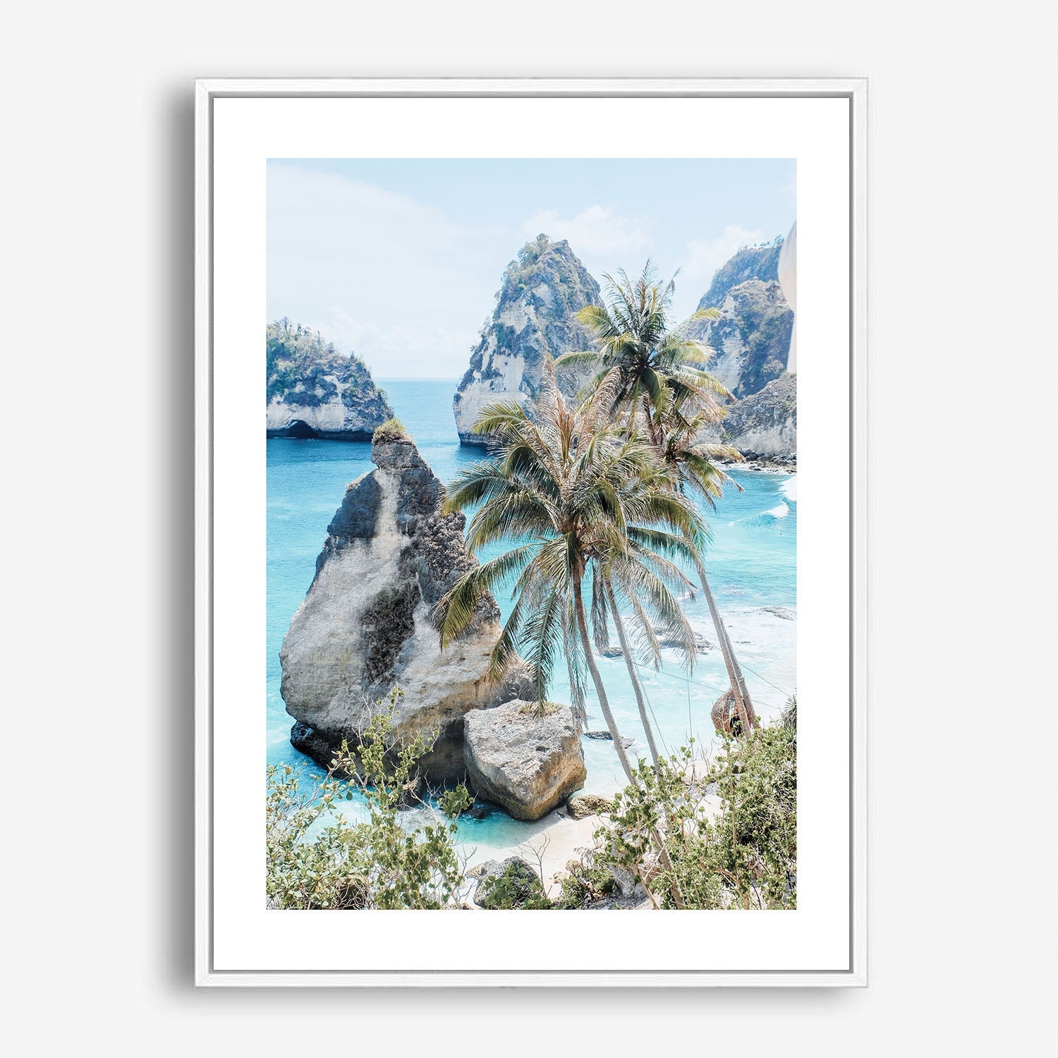 Wes Co Gallery Poster Tropical Oasis with Rock Islands 5 x 7" Home Goods - Nature  Art Print