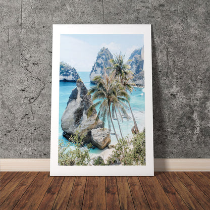 Wes Co Gallery Poster Tropical Oasis with Rock Islands 8 x 10" Home Goods - Nature  Art Print