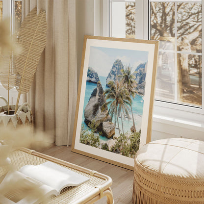 Wes Co Gallery Poster Tropical Oasis with Rock Islands 8 x 10" Home Goods - Nature  Art Print