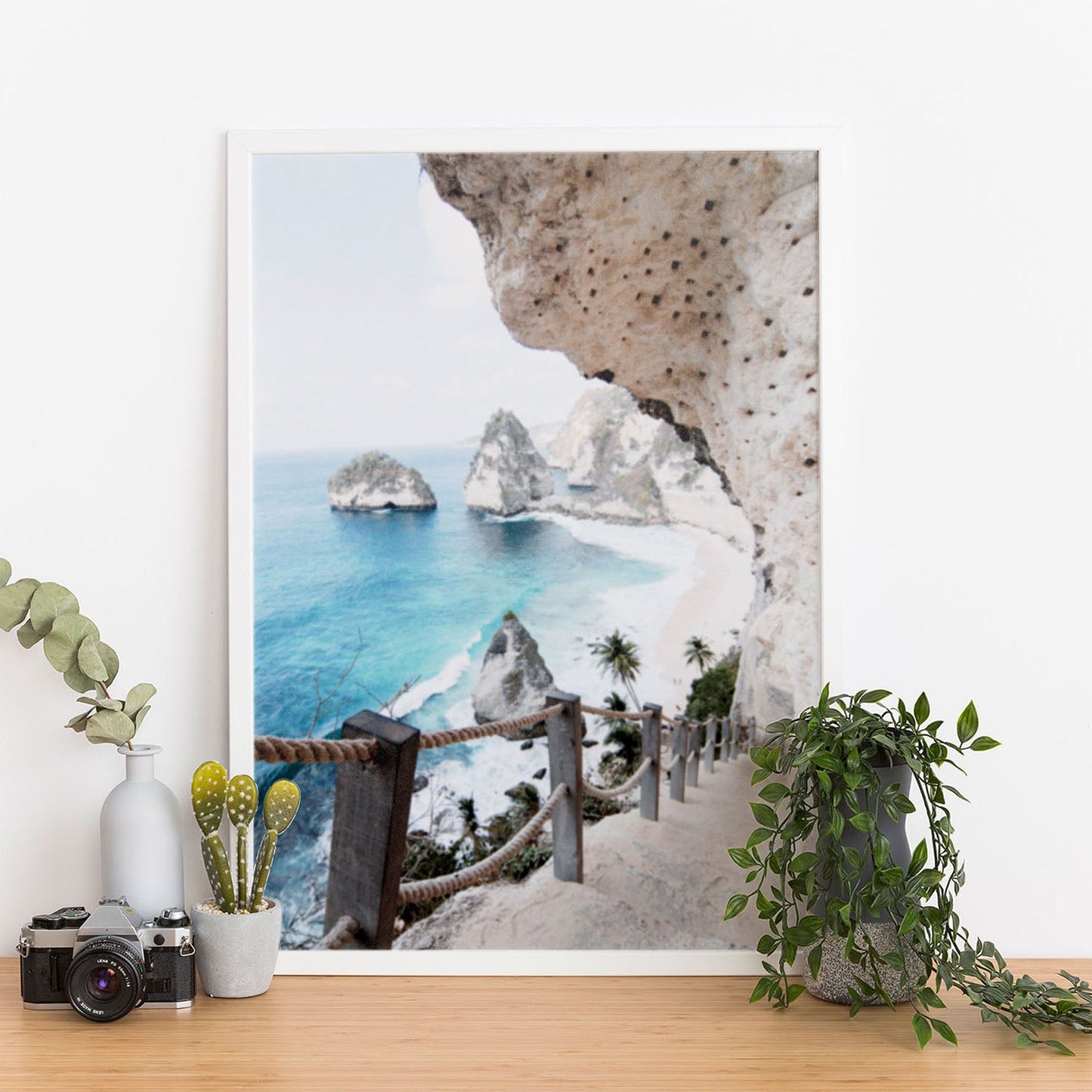 Wes Co Gallery Poster Hidden Beach Steps 11 x 17" Home Goods - Nature  Art Print