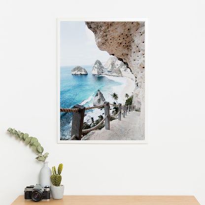 Wes Co Gallery Poster Hidden Beach Steps 11 x 17" Home Goods - Nature  Art Print