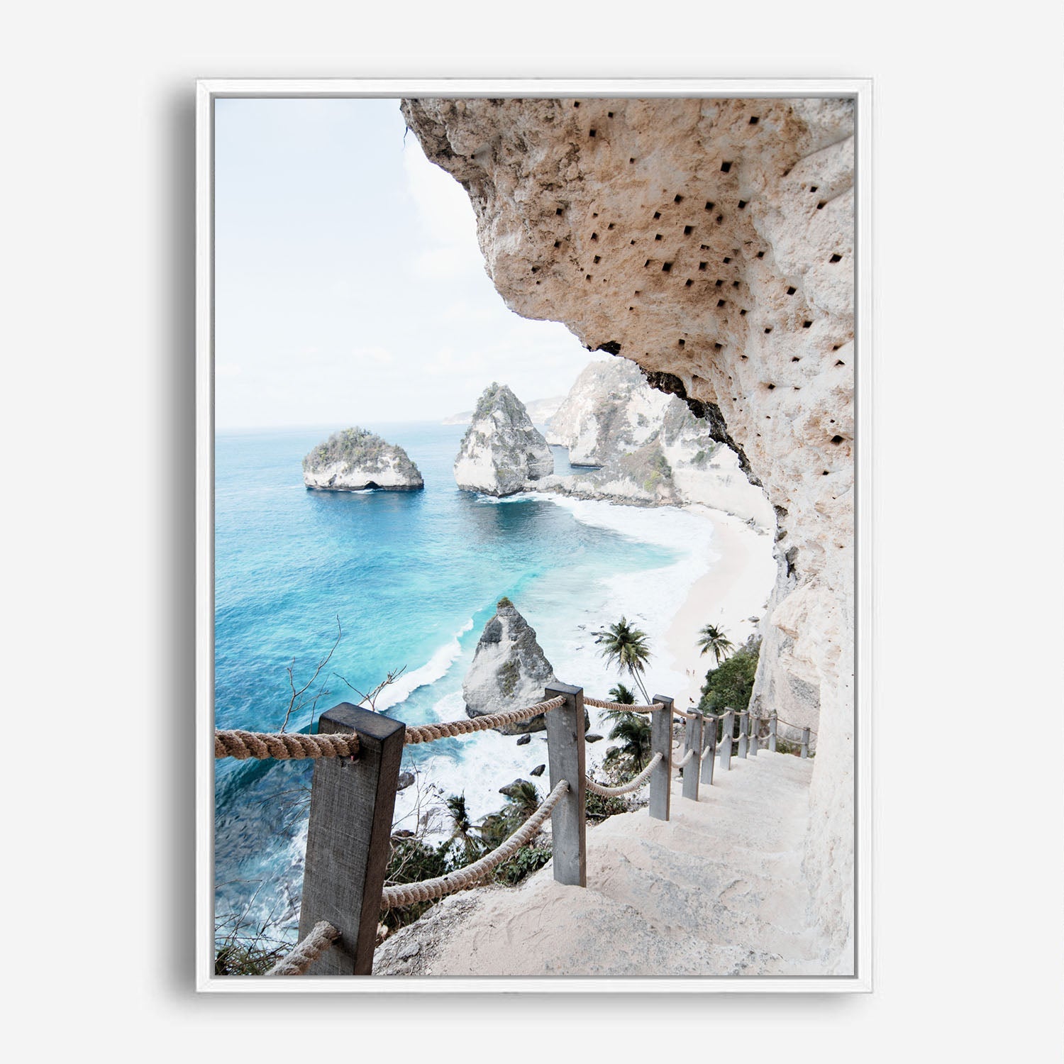 Wes Co Gallery Poster Hidden Beach Steps 8 x 10" Home Goods - Nature  Art Print