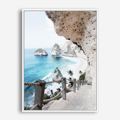 Wes Co Gallery Poster Hidden Beach Steps 8 x 10" Home Goods - Nature  Art Print