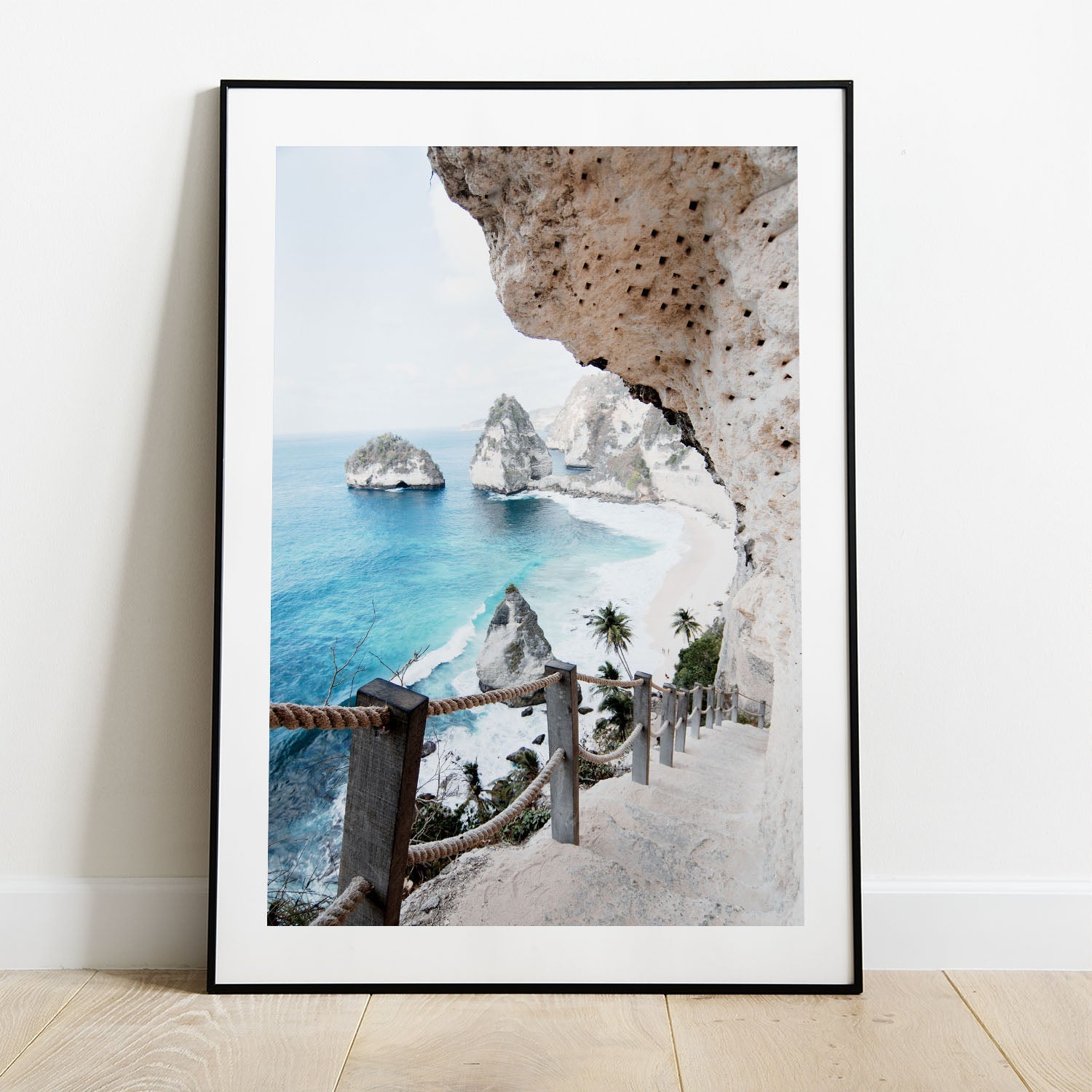 Wes Co Gallery Poster Hidden Beach Steps 5 x 7" Home Goods - Nature  Art Print