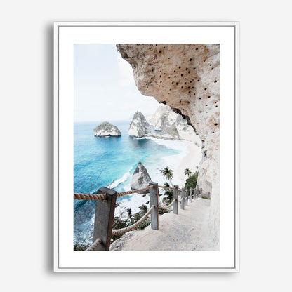 Wes Co Gallery Poster Hidden Beach Steps 5 x 7" Home Goods - Nature  Art Print