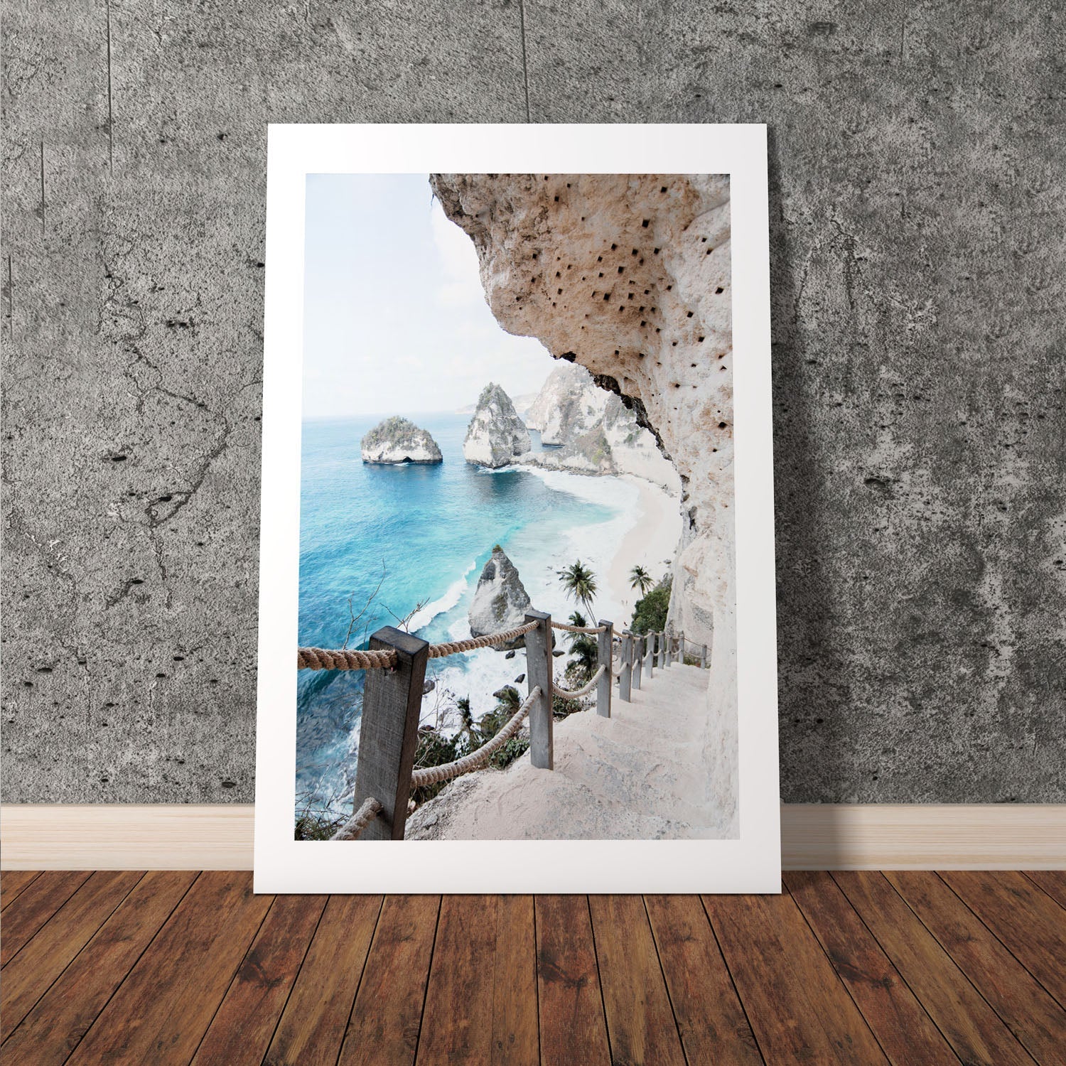 Wes Co Gallery Poster Hidden Beach Steps 8 x 10" Home Goods - Nature  Art Print