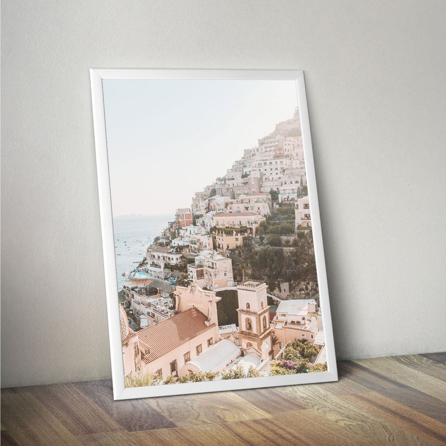 Wes Co Gallery Poster Sunlit Coastal Village A3 Home Goods - Nature  Art Print