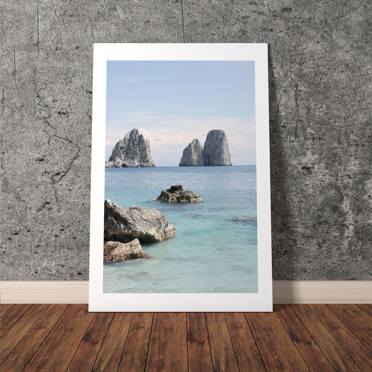 Wes Co Gallery Poster Rocky Outcrops in Calm Waters 8 x 10" Home Goods - Nature  Art Print