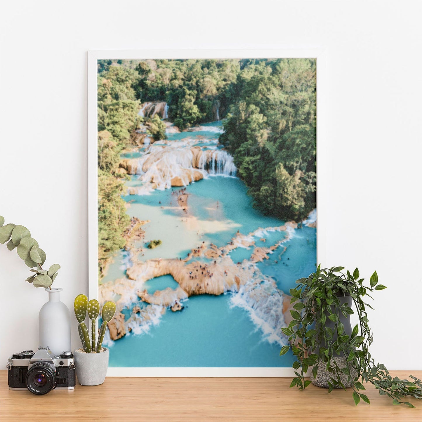 Wes Co Gallery Poster Cascading Tropical Waterfalls 11 x 17" Home Goods - Nature  Art Print